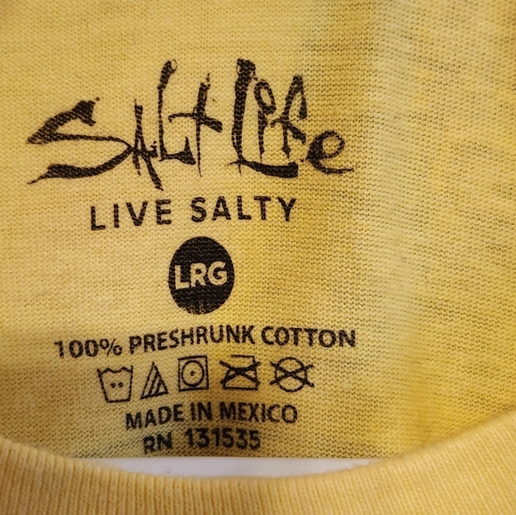 Salt Life Yellow Men's T-Shirt Size Large NWT - Picture 3 of 4